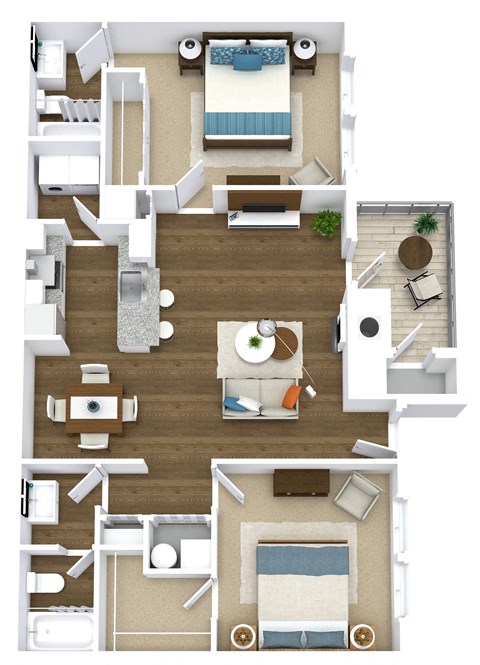 a floor plan of a house with furniture and a living room